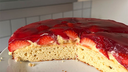 Erdbeerkuchen mit Protein Pudding